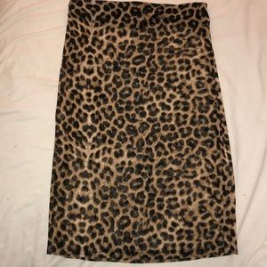 Mesh cheetah print skirt